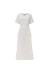 James Lakeland Women's Linen White Pocket Midi Dress