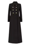 James Lakeland Long Military Coat In Black