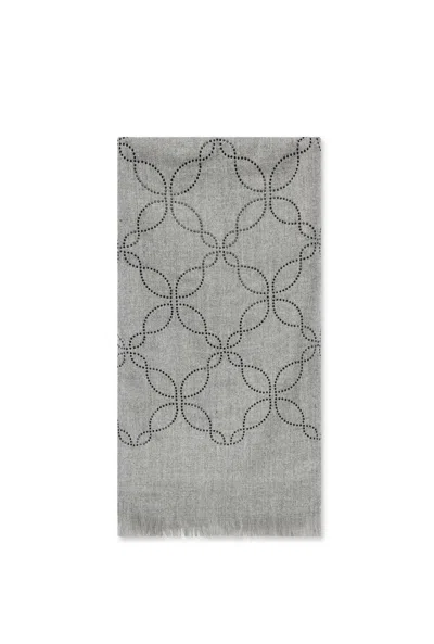 James Lakeland Women's Mandala Pale Grey Scarf