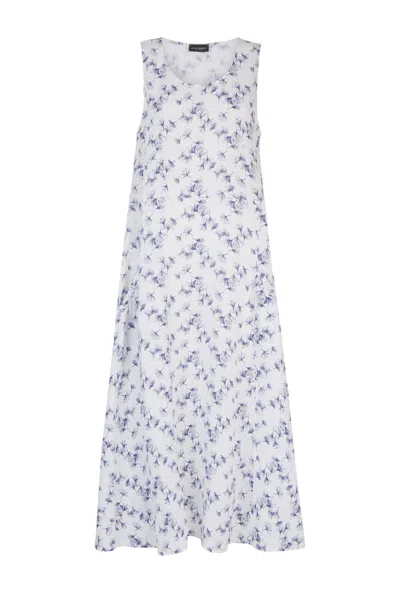 James Lakeland Women's Maxi Linen Print Dress - White