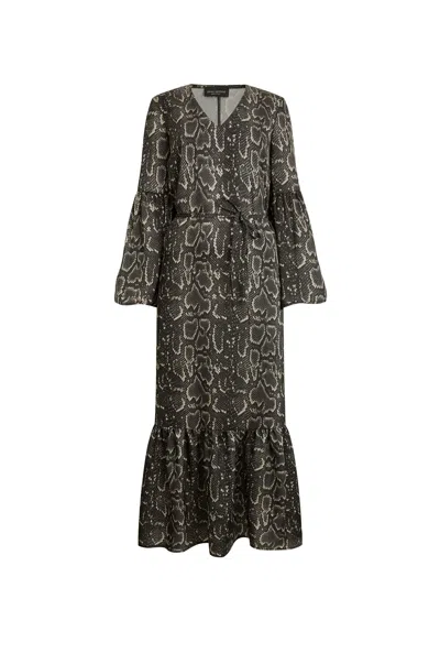 James Lakeland Women's Midi Snake Black Dress