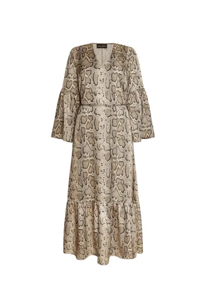 James Lakeland Women's Midi Snake Brown Dress