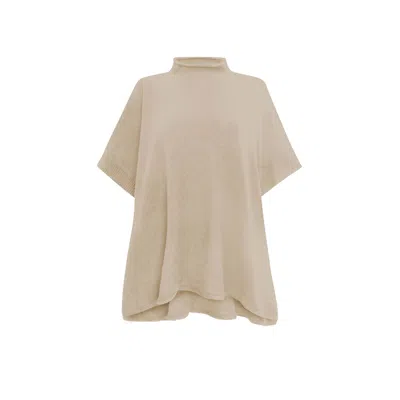 James Lakeland Women's Neutrals Beige Side Button Poncho
