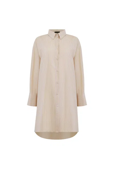 James Lakeland Women's Neutrals Beige-white Striped Shirt In Beige/white