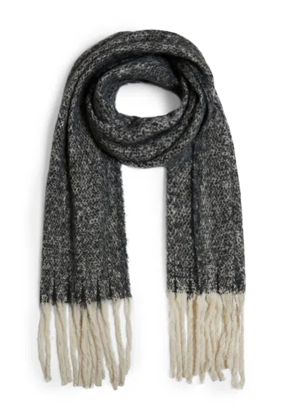 James Lakeland Women's Neutrals / Black Heathered Pattern Scarf Multicolour