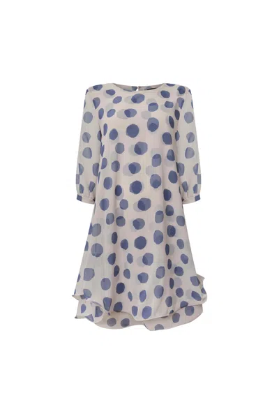 James Lakeland Women's Neutrals / Blue Blue-cream Polka Dot Dress