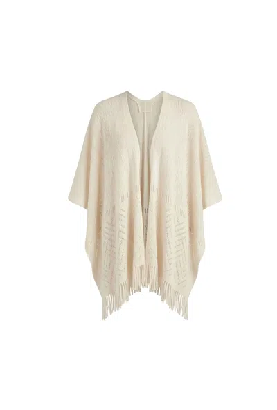 James Lakeland Women's Neutrals Cream Pointelle Knit Kaftan In Multi
