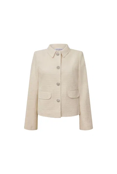 James Lakeland Women's Neutrals Cream Tweed Jacket In White