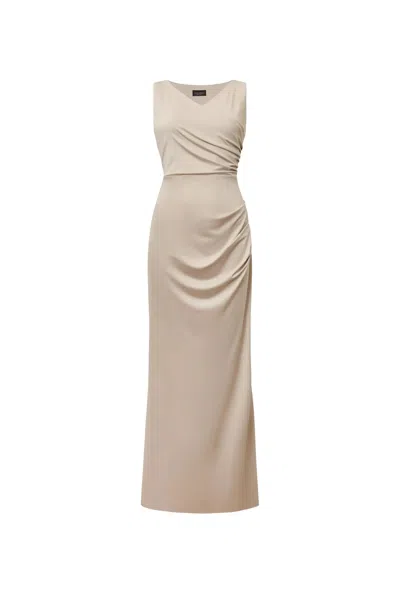 James Lakeland Women's Neutrals Cream V-neck Maxi Dress