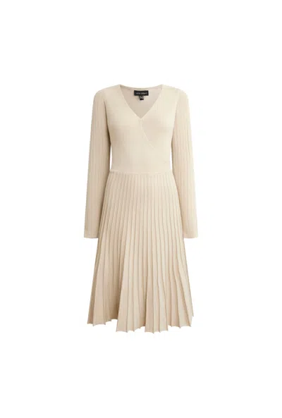 James Lakeland Women's Neutrals Cream Wrap Knit Dress In White