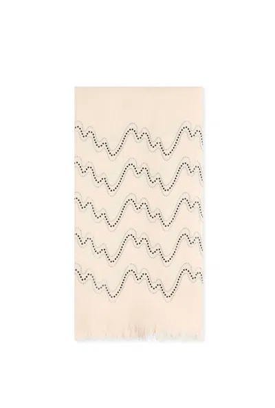 James Lakeland Women's Neutrals Crystal Wave Cream Scarf In White