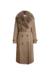 James Lakeland Women's Neutrals Faux Fur Suede Taupe Coat In Brown/gray/white