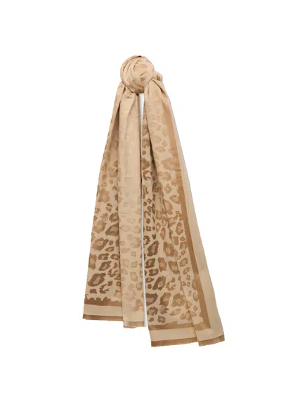 James Lakeland Women's Neutrals Leopard Beige Scarf In Brown