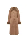 James Lakeland Women's Neutrals Taupe Faux Fur Coat