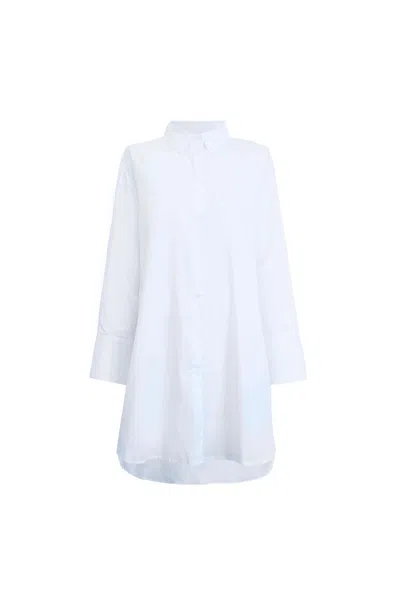 James Lakeland Women's Oversized Plain Shirt White