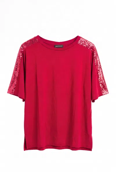 James Lakeland Women's Paillettes Blouse Red