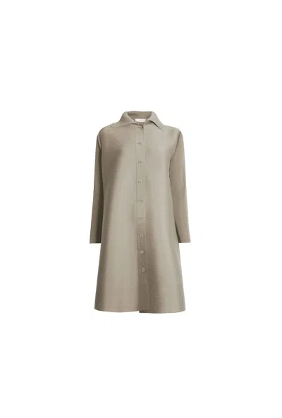 James Lakeland Women's Pale Grey Shirt Dress In Brown