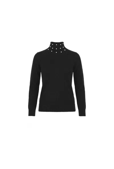 James Lakeland Women's Pearl Neck Jumper - Black