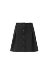 James Lakeland Women's Pin Tuck Black Button Skirt In Black