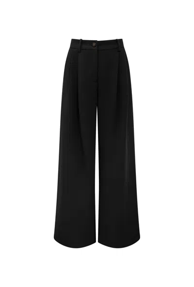 James Lakeland Women's Pin Tuck Black Trousers