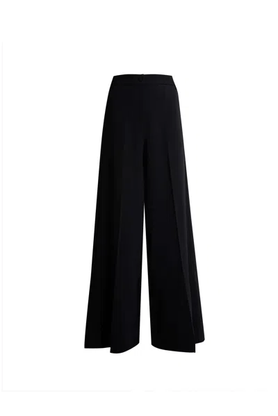 James Lakeland Women's Pin Tuck Wide Leg Trousers Black