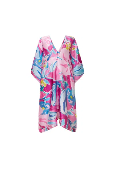 James Lakeland Women's Pink Abstract Floral Kaftan