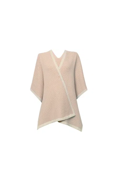 James Lakeland Women's Pink Chevron Knit Wrap In Neutral