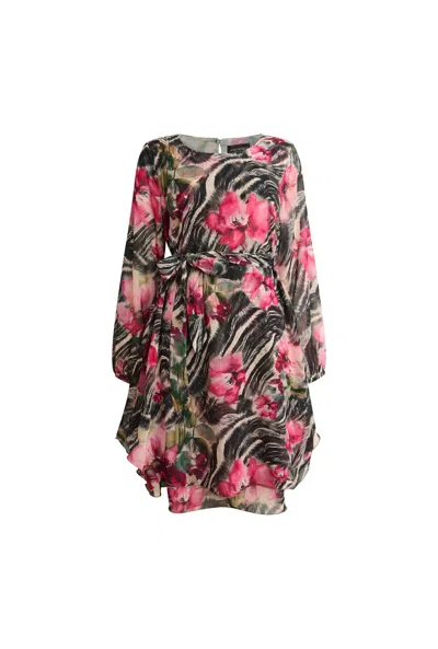 James Lakeland Women's Pink Floral Print Belted Dress In Multi