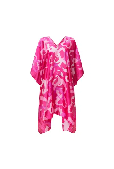James Lakeland Women's Pink Heart Print Kaftan In Multi