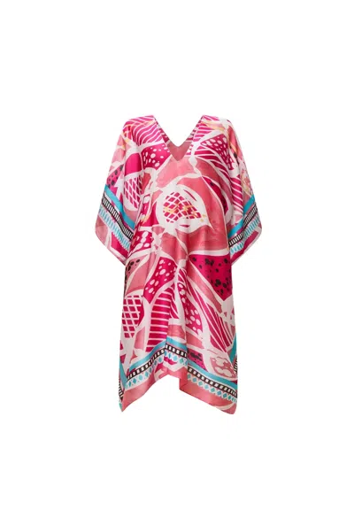 James Lakeland Women's Pink Petal Mosaic Kaftan In Multi
