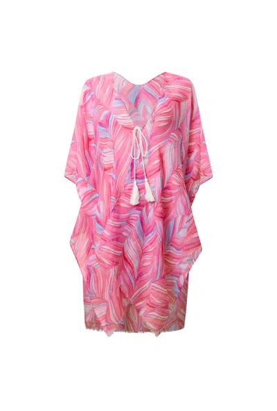 James Lakeland Women's Pink / Purple Abstract Print Pink Kaftan