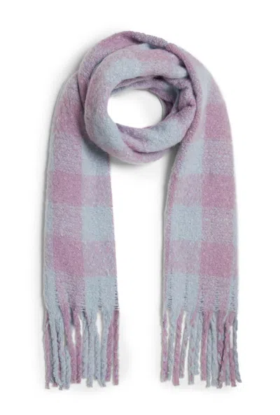 James Lakeland Women's Pink / Purple / Blue Buffalo Check Pattern Scarf Pink