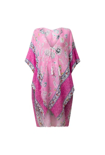 James Lakeland Women's Pink / Purple Floral Paisley Pink Kaftan