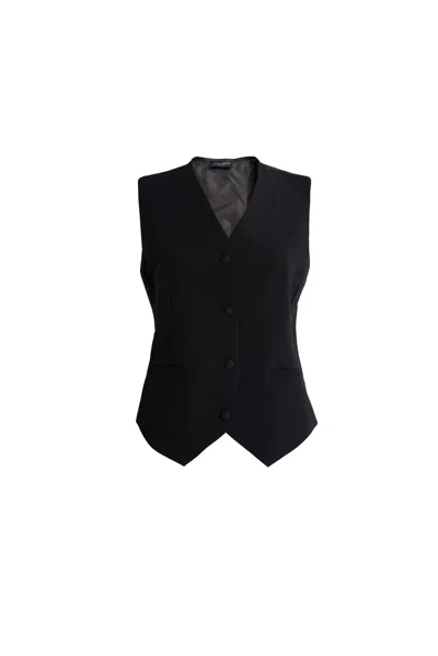 James Lakeland Women's Plain Fitted Waistcoat Black