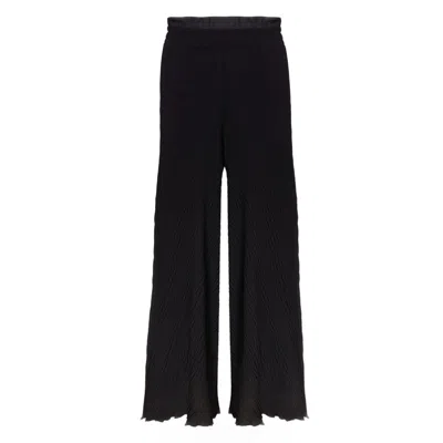 James Lakeland Women's Pleated Cropped Trousers Black