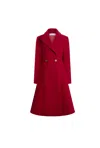 James Lakeland Women's Double Breasted A-line Coat - Red In Red