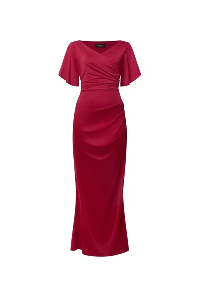 James Lakeland Women's Red Gathered Maxi Dress
