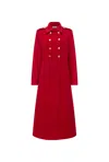 James Lakeland Women's Red Long Military Coat In Red