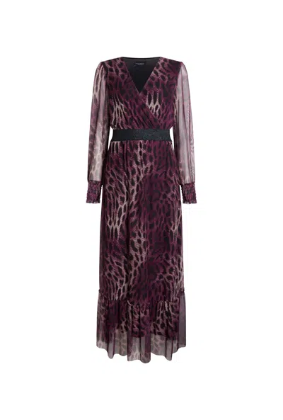 James Lakeland Women's Red Maxi Tulle Burgundy Dress