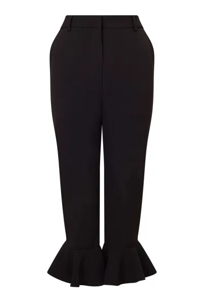 James Lakeland Women's Ruched Cropped Trousers Black