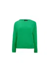 James Lakeland Women's Scoop Neck Piped Edge Knit Green In Green