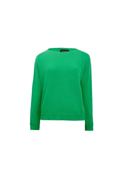 James Lakeland Women's Scoop Neck Piped Edge Knit Green