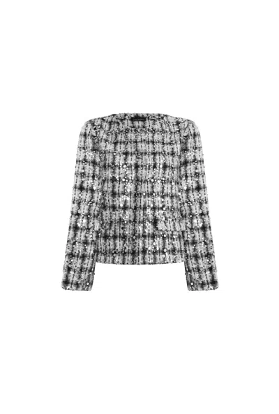 James Lakeland Women's Sequin Tweed Black Jacket