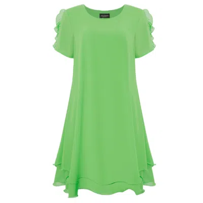 James Lakeland Women's Short Sleeve Wave Hem Dress Green