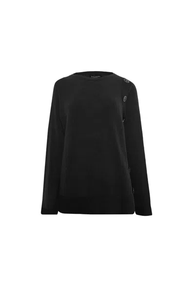 James Lakeland Women's Side Button Black Jumper
