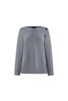 James Lakeland Women's Side Button Grey Jumper In Grey