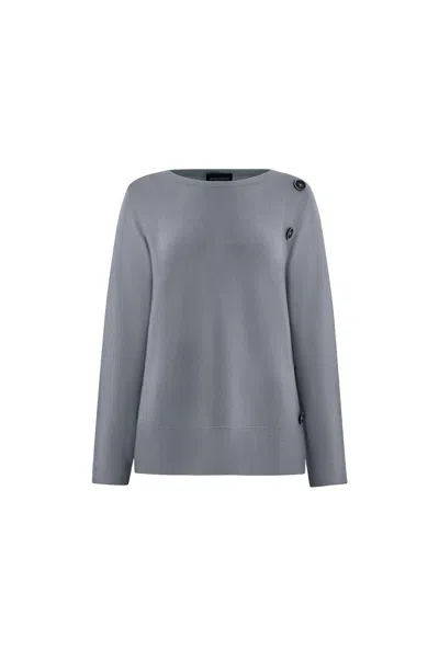 James Lakeland Women's Side Button Grey Jumper