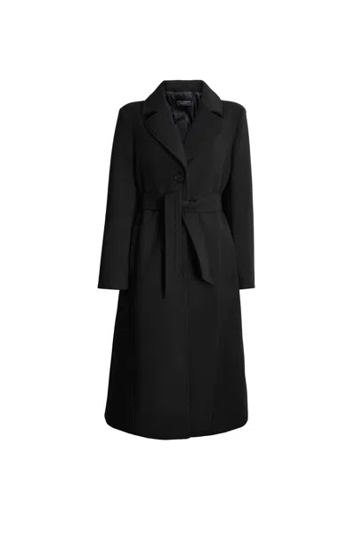 James Lakeland Women's Three Buttons Belted Coat In Black