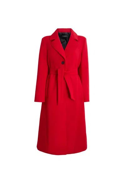 James Lakeland Women's Three Buttons Belted Coat In Red