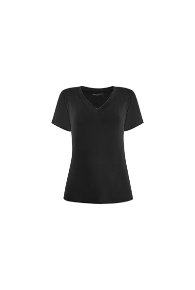 James Lakeland Women's V-neck Black T-shirt
